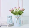 ins cute ceramic vases, lucky bag-shaped flower vases, dried flowers and fresh flowers, modern home decoration simple ornaments Specification image